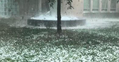 Huge hail batters