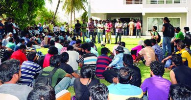 Students protest at Hyderabad Central University