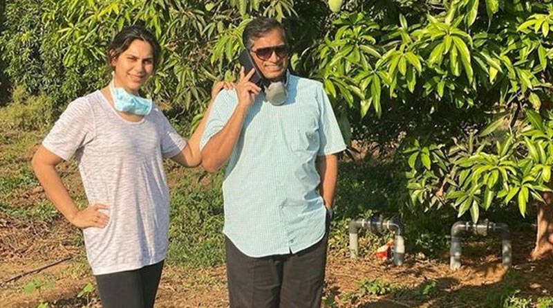 Upasana-Time-Spends-With-her-dad-At-their-farm