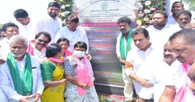 TS Minister KTR laying of foundation stone for development works in Karimnagar